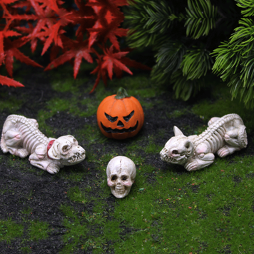 Гарбуз і скелети, 4 шт Фігурки з полістоуну Halloween для міні-саду 234 фото