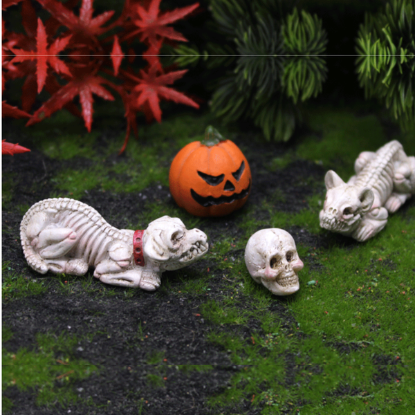 Гарбуз і скелети, 4 шт Фігурки з полістоуну Halloween для міні-саду 234 фото