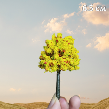 Імітація осіннього дерева 6.5 см для мініатюри, макетів, діорам, піщаного столу міні-саду, мікроланшафту 1110 фото