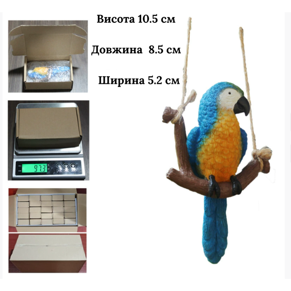 Попугай Ара фигурка 11.6 х 6.5 для мини-сада, террасы, микроландшафта 0761 фото
