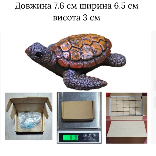 Фигурка Черепаха 7.6 х 6.5 из полистоуна Для мини-сада, сада и флорариума 1407 фото