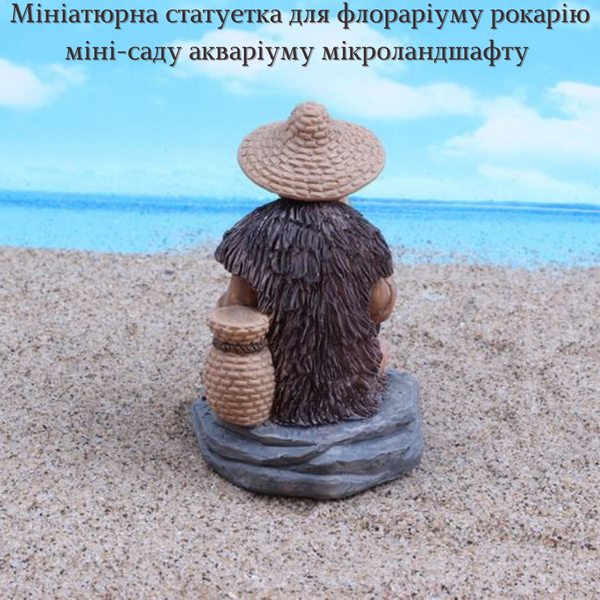 Миниатюрная статуэтка Рыбак для мини-сада флорариума микроландшафта рокария аквариума моссария 1671 фото